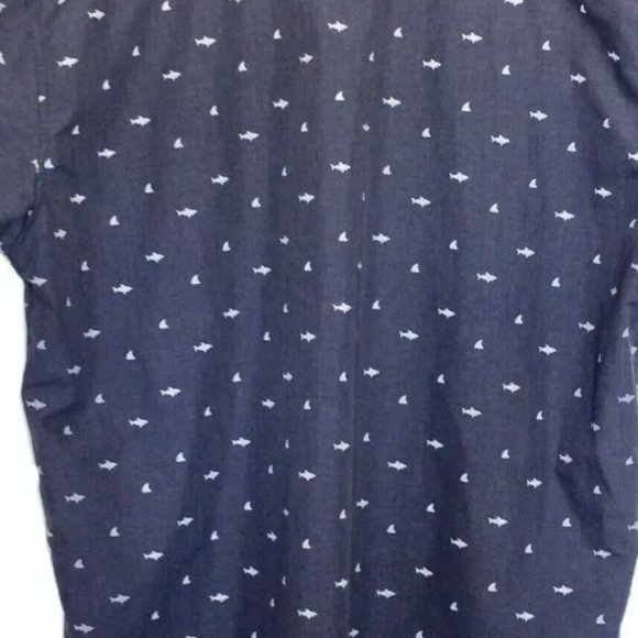 Molokai Surf Co Mens Casual Short Sleeve Gray Shirt Size XXL Fish Whale Print - Picture 4 of 12